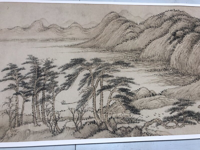 王翚仿黄公望富春山居图山水画长卷国画微喷古代名画国画