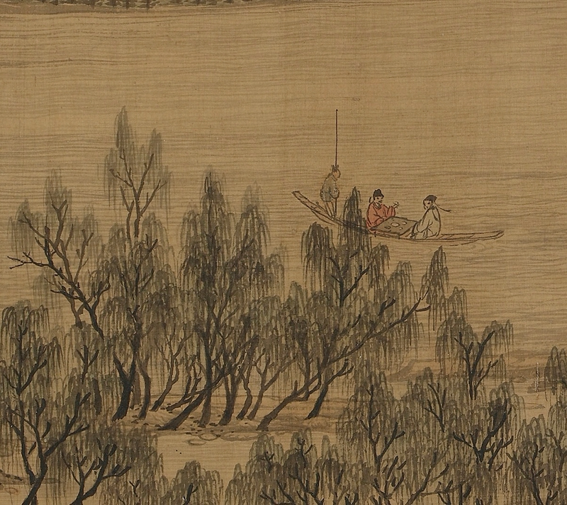 元 王蒙(王叔明)摹王维辋川图卷绢本 王蒙山水画长卷微喷画稿