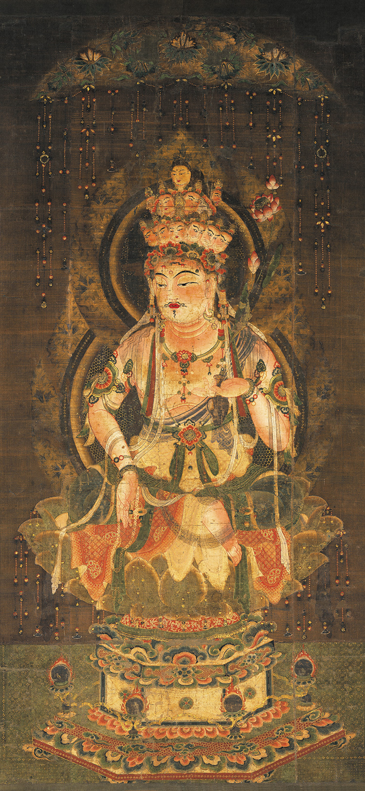 十一复制清微高清微一面观立轴人物菩萨像画佛像国画