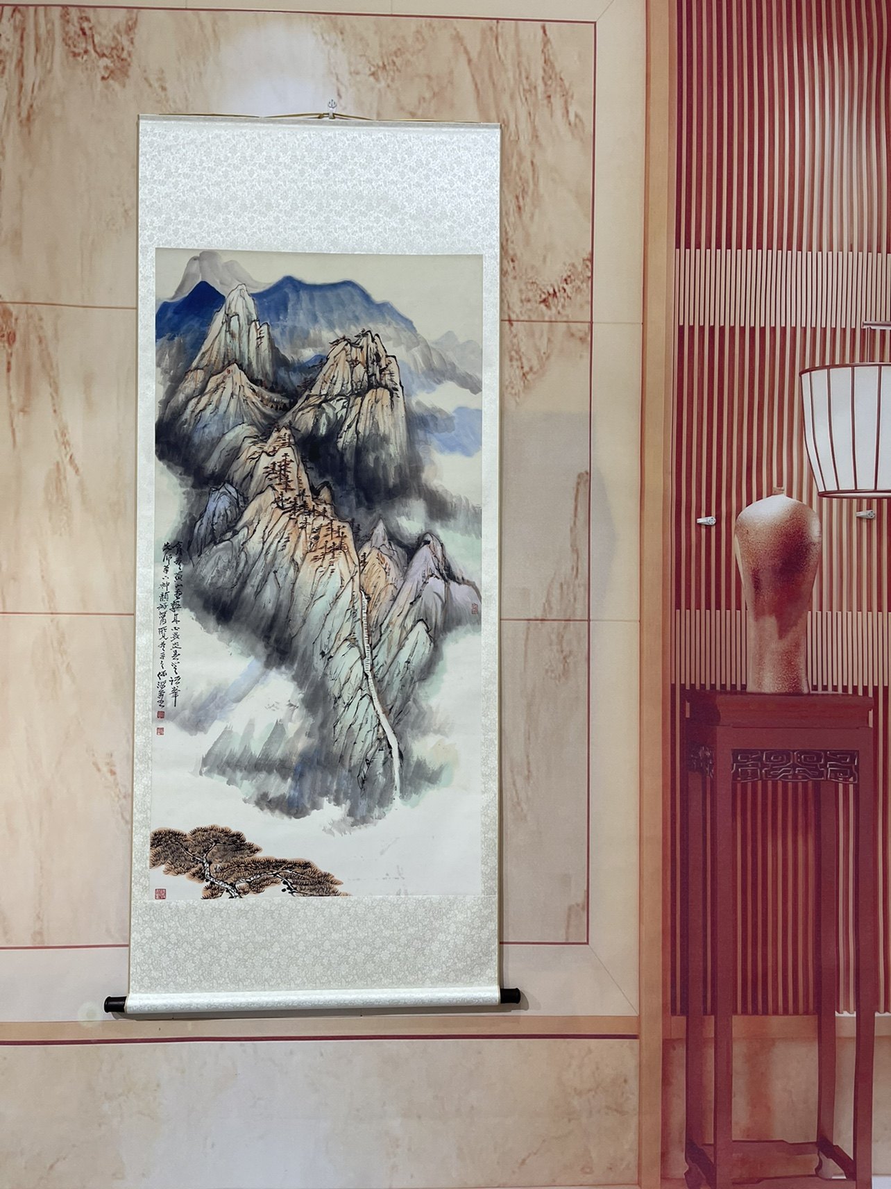 何海霞中式挂轴竖幅国画过道玄关山水画微喷宣纸国画