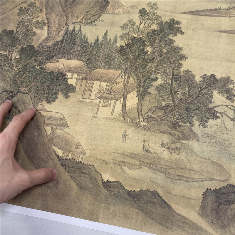 恽寿湖山春暖暖图名家工笔山水画长卷真迹微喷国画