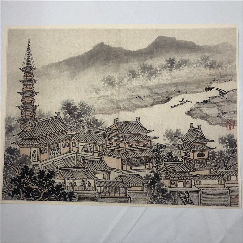 沈周虎丘十二景图名家山水山水画画册微喷复制国画
