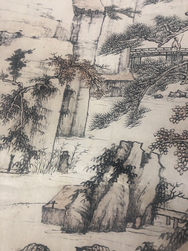 四僧弘仁渐江松溪石壁立轴仿古山水国画高清国画