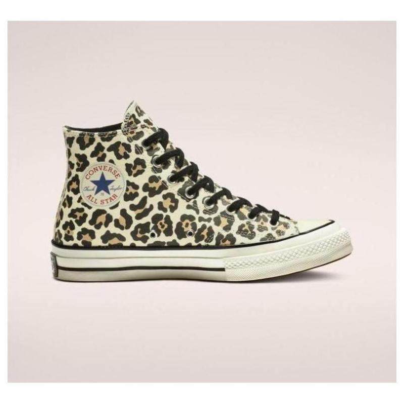 converse匡威男帆布鞋平跟系带豹纹高帮圆正品163406c帆布鞋