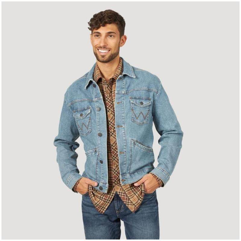 wrangler威格牛仔夹克舒适休闲耐穿百搭翻领正品夹克