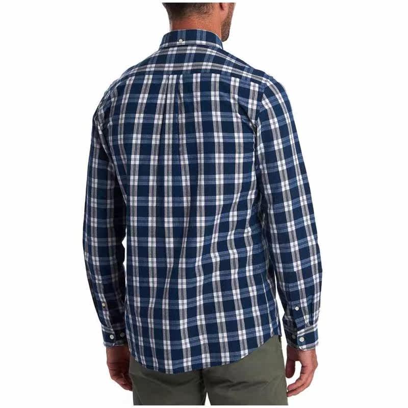 barbour格子衬衫长袖柔软舒适纯棉扣领衬衫