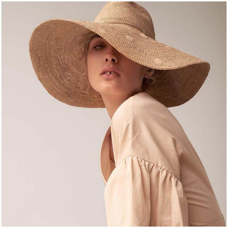 helenkaminski女帽帽子草帽大檐圆顶遮阳圆点舒适帽子