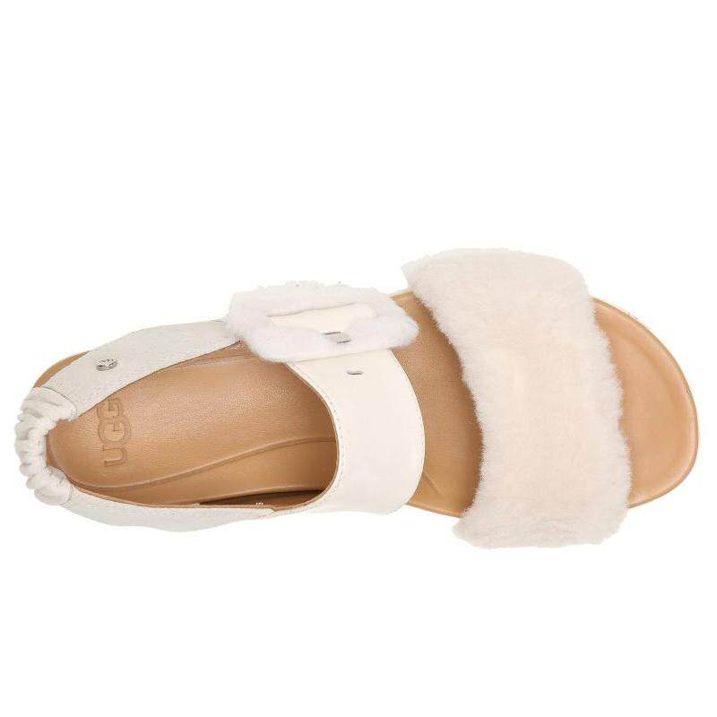 ugg毛毛凉鞋一字中跟松糕厚底ugglefluff时装凉鞋