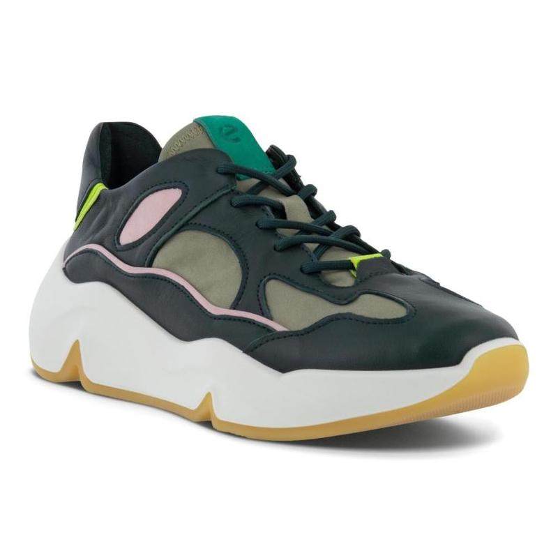 ecco爱步女鞋运动鞋老爹鞋厚底真皮春秋新款百搭休闲正品203213