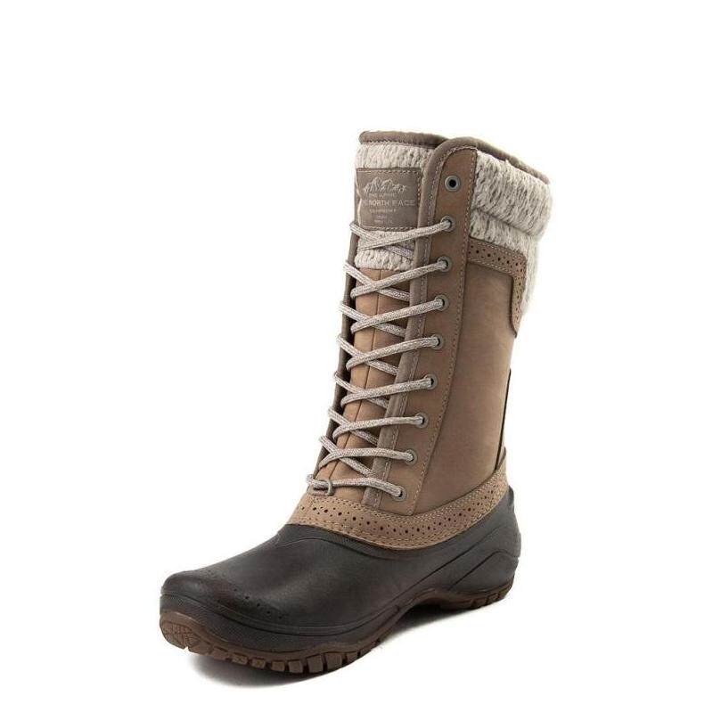 thenorthface北面雪地靴高筒系带拼接防水冬季时尚雪地靴