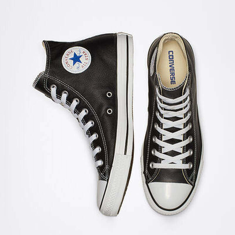 converse匡威男鞋皮面allstar高帮系带运动经典高帮鞋