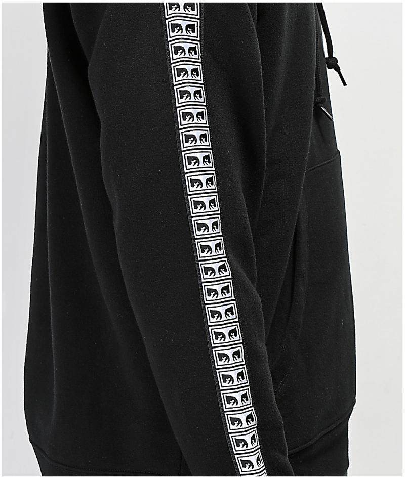 obey男卫套头纯色色带校园百搭宽松时尚都市卫衣