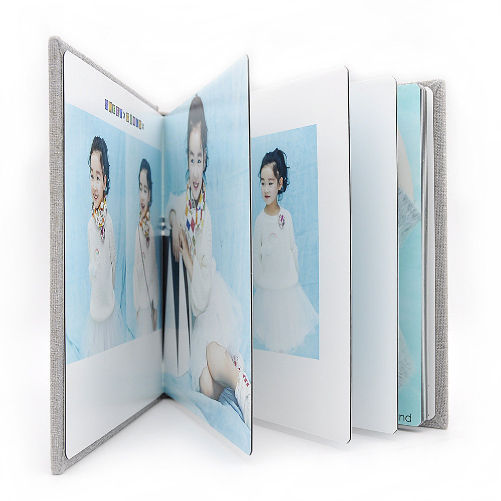 儿童麻布相册韩式风格影楼宝宝成长册纪念册灰色冲洗照片书定做8