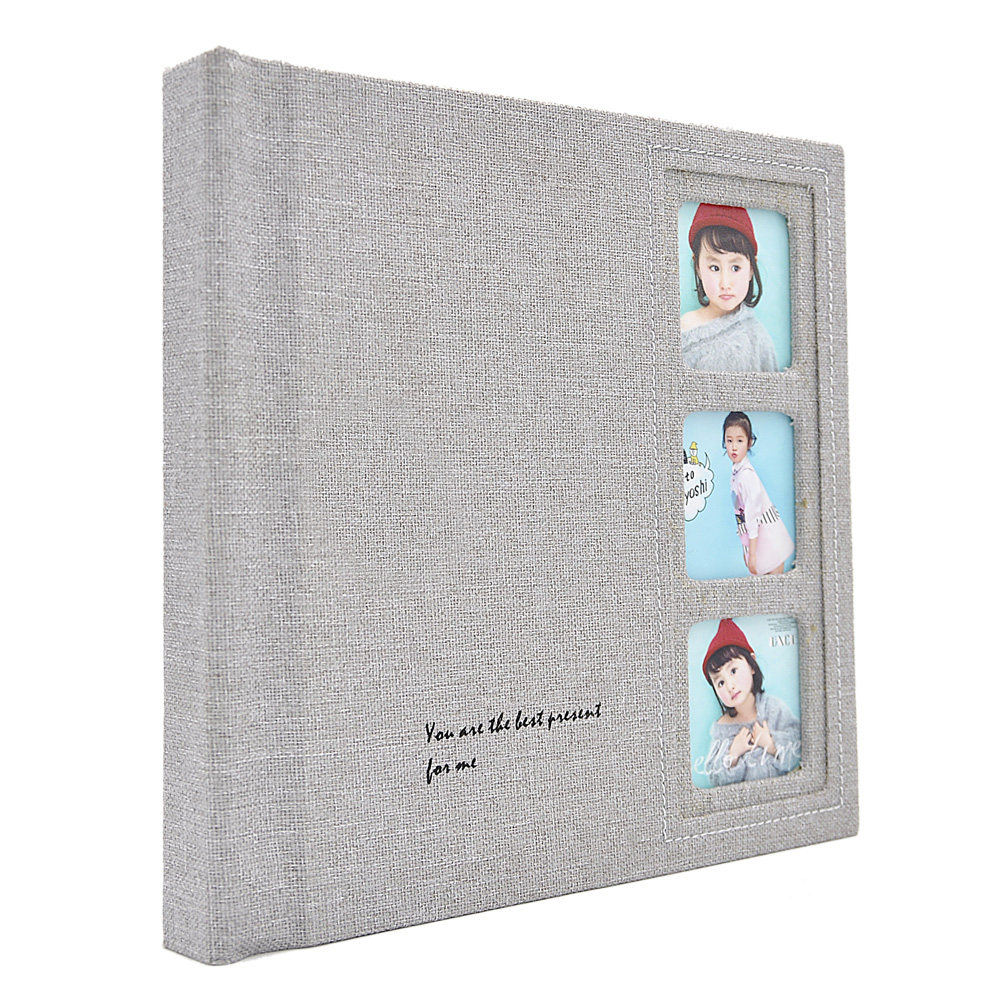 儿童麻布相册韩式风格影楼宝宝成长册纪念册灰色冲洗照片书定做8