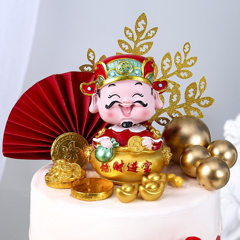 摇头财神招财进宝恭喜发财财金元宝金币金球摇钱树节日装扮用品