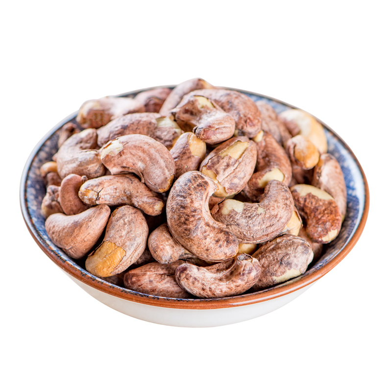 新货越南带皮腰果含罐500g原味烘焙带衣虎皮腰果