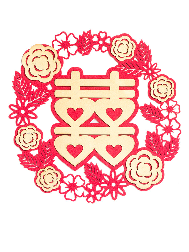 门贴喜庆结婚喜字上贴的结婚自粘房门用的红喜字挂喜大门卧室窗贴