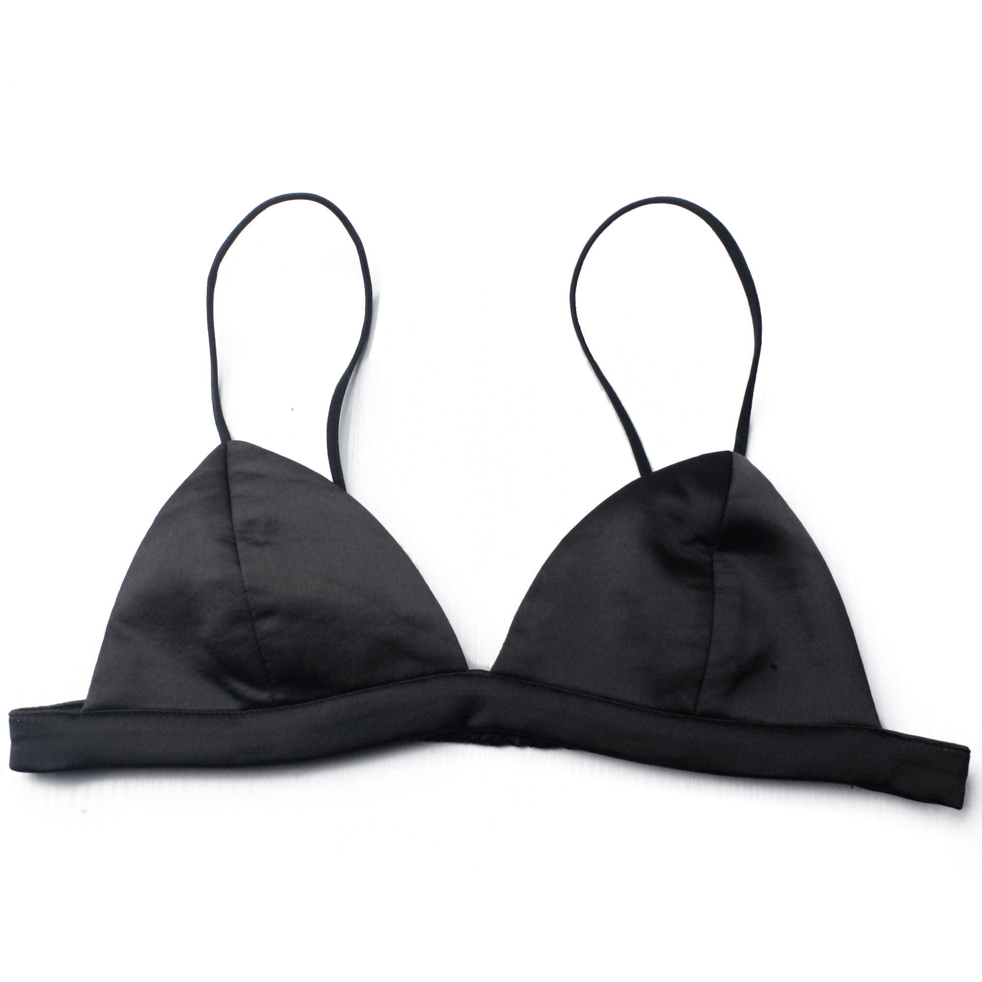 猫迷森林春夏基础款小胸bra绸缎感光面细肩带v领抹胸吊带性感868