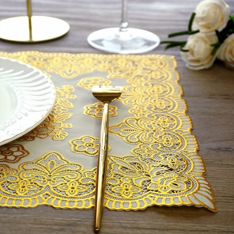 欧式餐垫镂空雕花烫金金盘垫碗垫桌垫餐边柜餐垫