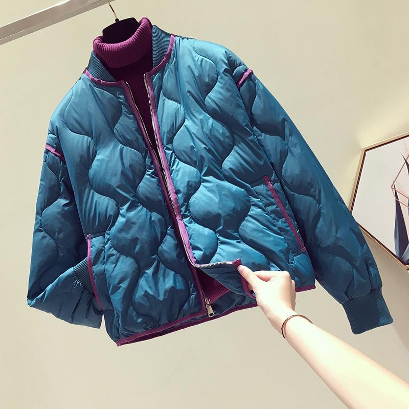 短款羽绒服女2021年新款冬季加厚韩版宽松轻薄白鸭绒棒球外套上衣