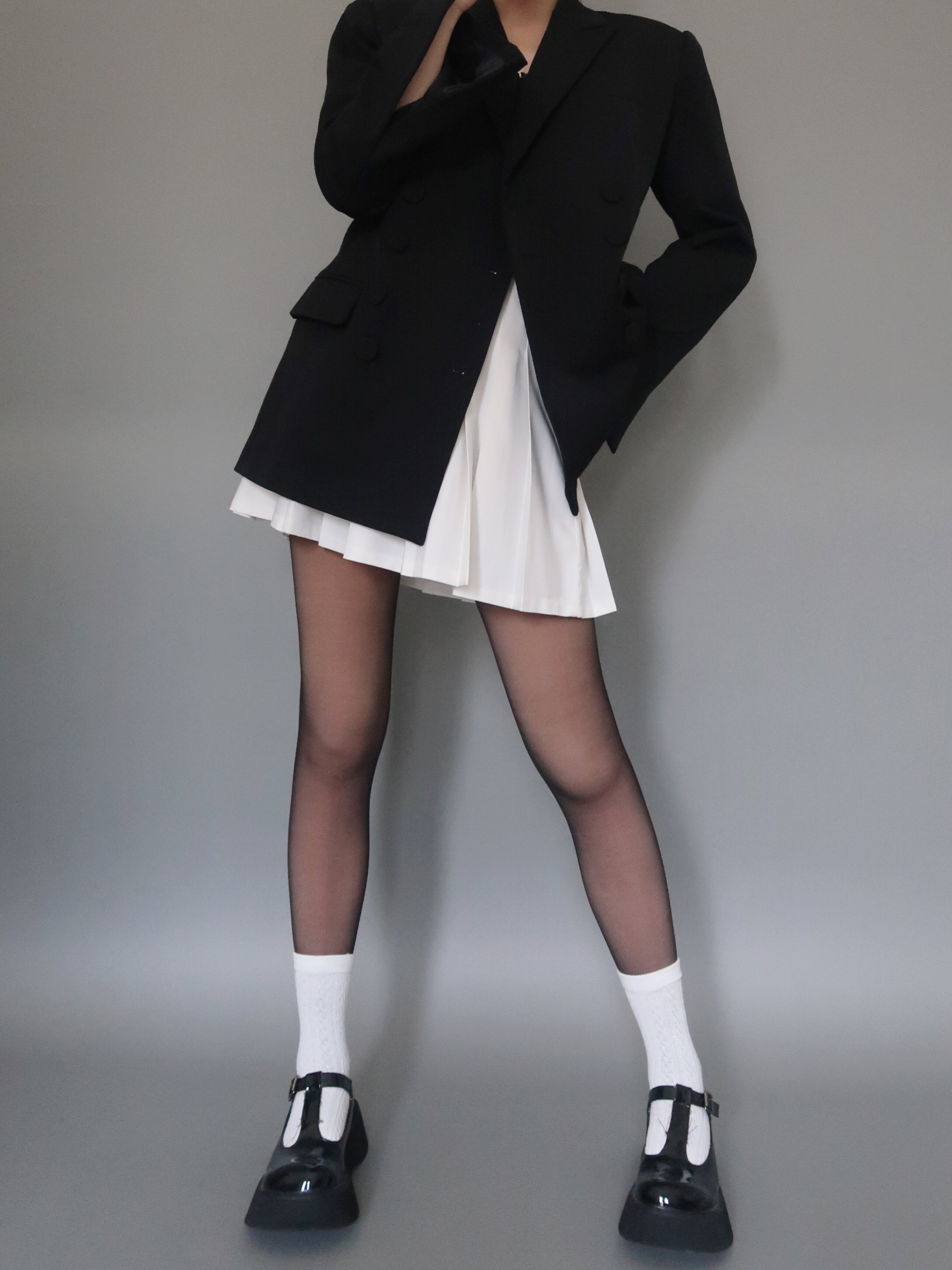 秋冬加绒双层光腿露腿神器黑色透肤加厚假透连裤袜