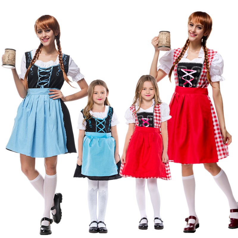 德国啤酒万圣节男女儿童慕尼黑啤酒节服装巴伐利亚传统民族服装