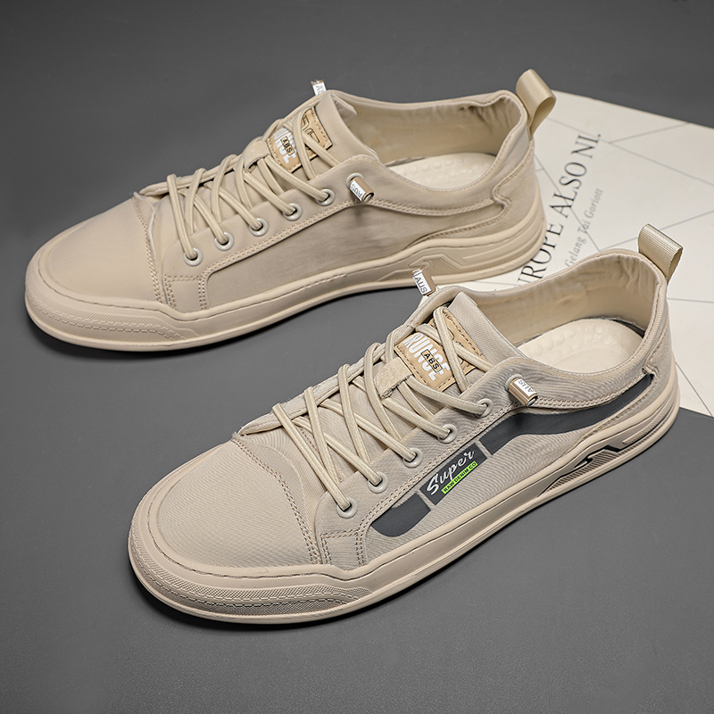 男鞋夏季透气2022新款男士休闲百搭一脚蹬软底板鞋男款帆布鞋潮鞋