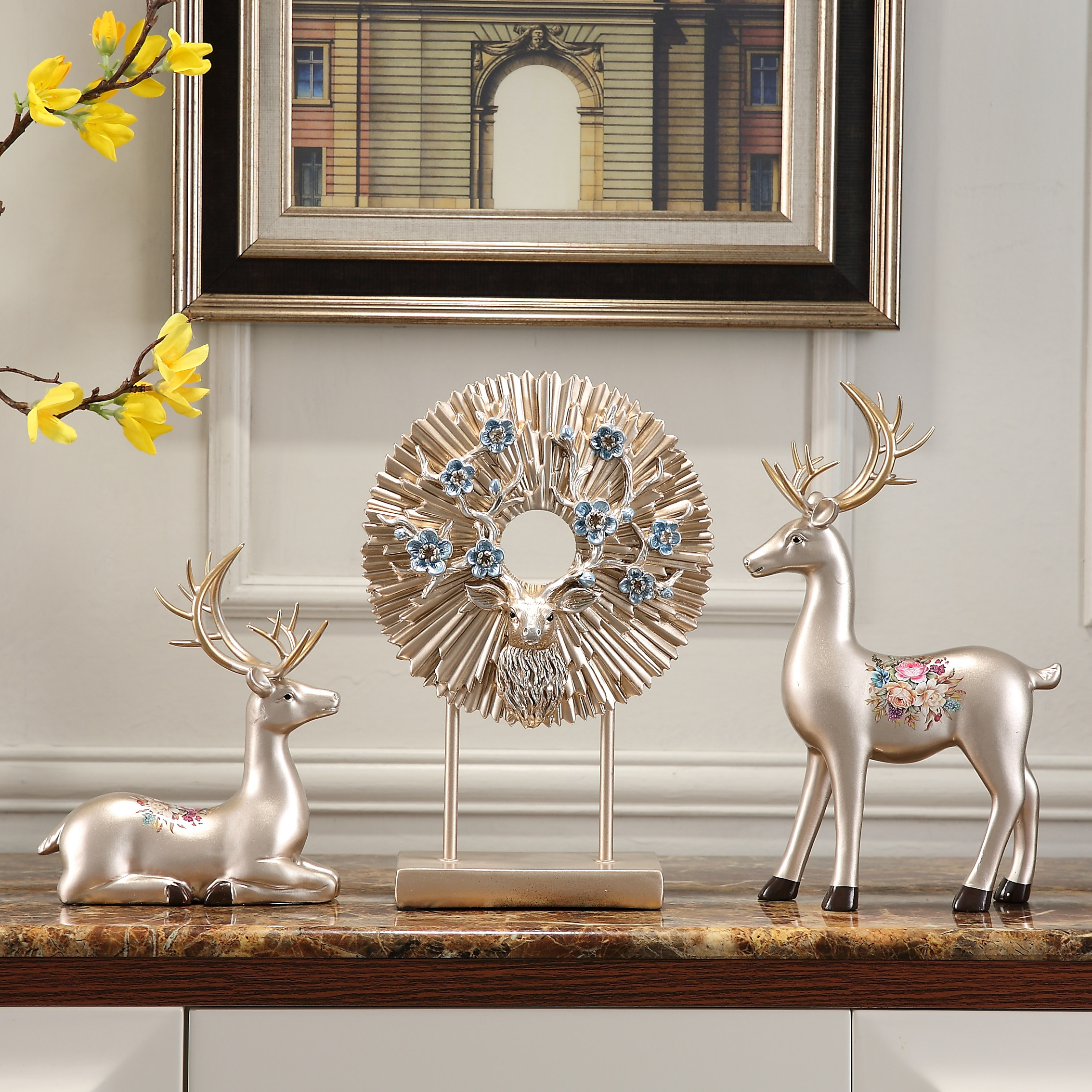 欧式创意新居礼品现代轻奢家居摆件玄关客厅摆件