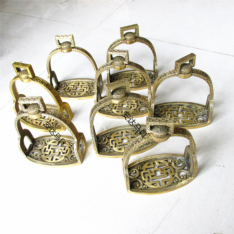 黄铜鞍子制作工艺传统配件马术马鞍子运动马镫马镫