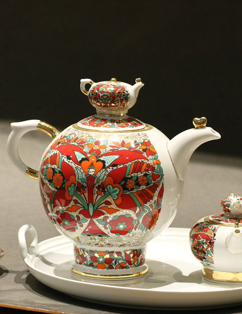 my俄罗斯皇家瓷器lomonosovrooster民族风公鸡母子茶壶茶壶