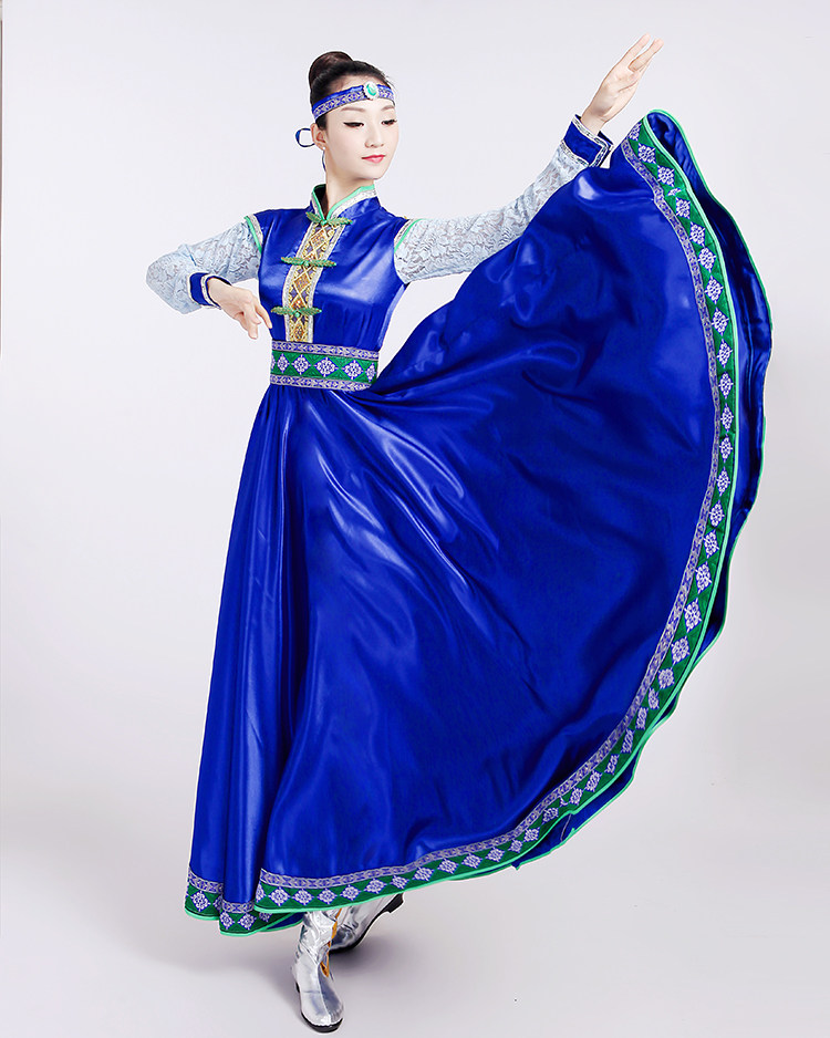 新款蒙古族演出服女装鸿雁舞蹈服装蒙古袍成人少数民族表演服天边