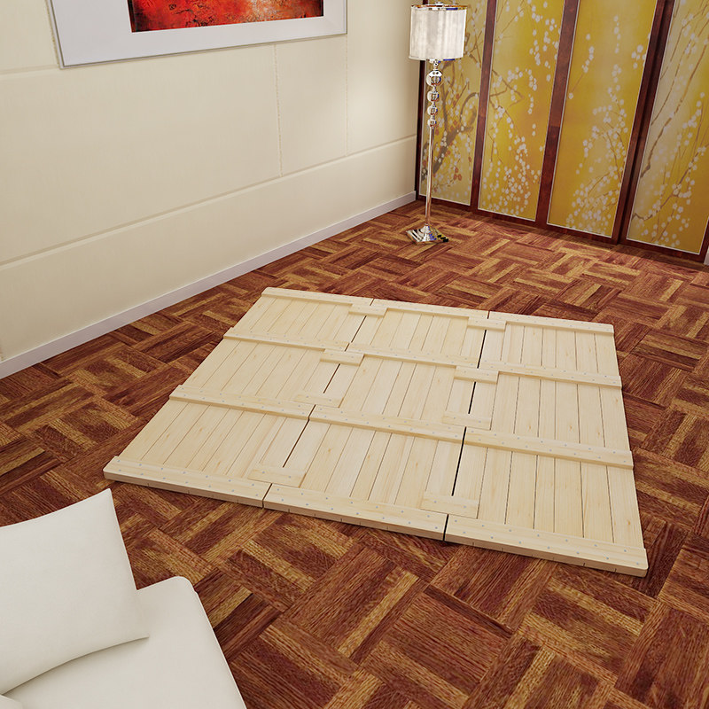 定制硬板折叠实木木排骨架床板1.5双人1.8米加宽床架