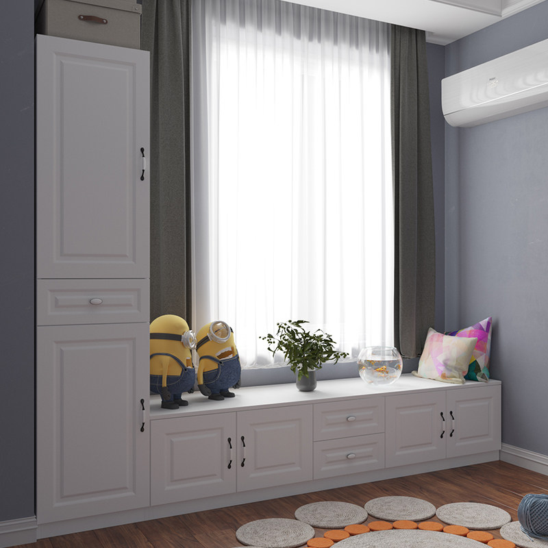 定制欧式飘窗多功能阳台简约现代窗台落地电视飘窗柜