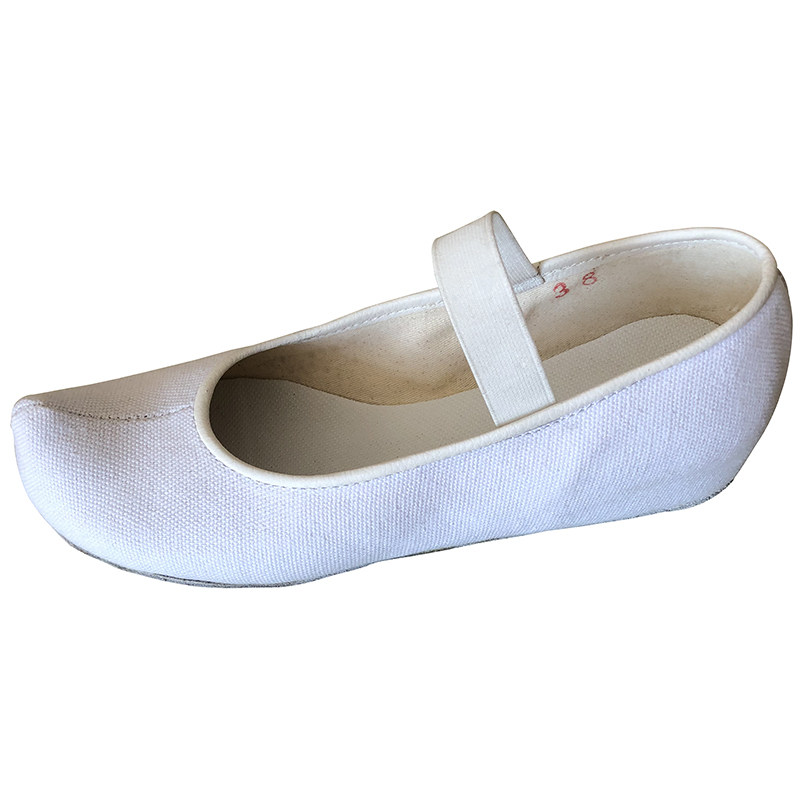 朝鲜族增高舞蹈鞋钩鞋仿皮皮面黑白帆布布面练功朝鲜舞鞋