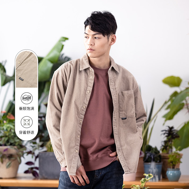 衬衫中和休闲外套2022秋季新款灯芯绒通勤上衣g73166091夹克