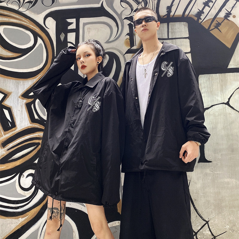 美潮西海岸chicano墨西哥匪帮风衣衣奇卡诺字体刺绣夹克