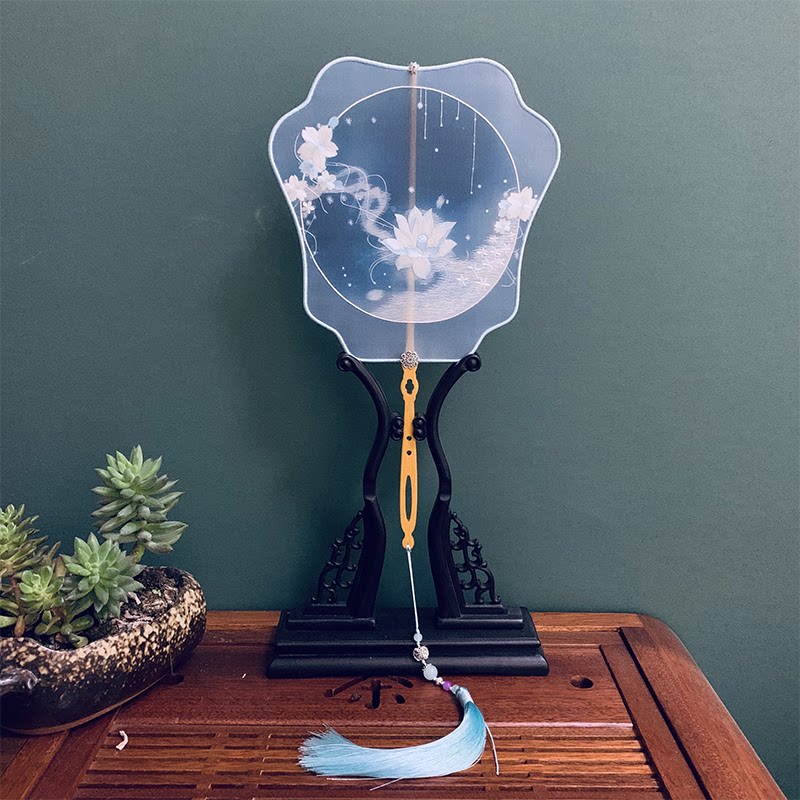 团扇苏绣刺绣手工绕丝扇汉服配件刺绣