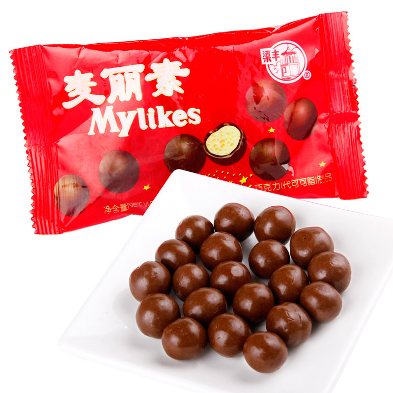 怀旧可可批发小吃豆时79元巧克力25g麦丽18件巧克力制品