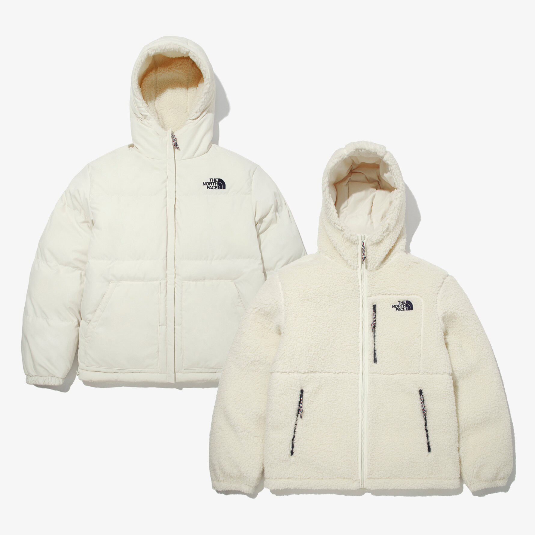 现货速发thenorthface北面棉服两面羊羔毛连帽保暖nj3nm54运动棉衣