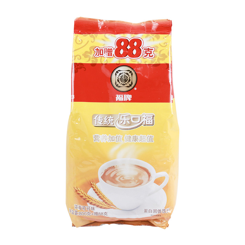 上海福牌传统乐口福888g袋装怀旧记忆零食浓香可可味老麦乳精