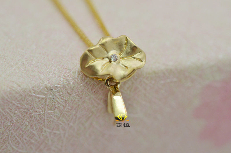 18k金扣翡翠吊坠扣头荷叶磨沙镶钻玫瑰金瓜子其他