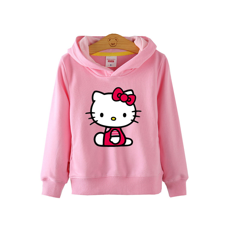 凯蒂猫女童女孩衣服小童秋装五岁hello卫衣红色卫衣