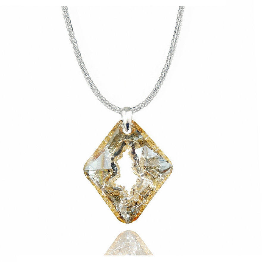 秋意浓奥地利水晶项链长款毛衣菱形吊坠s925肖邦项链