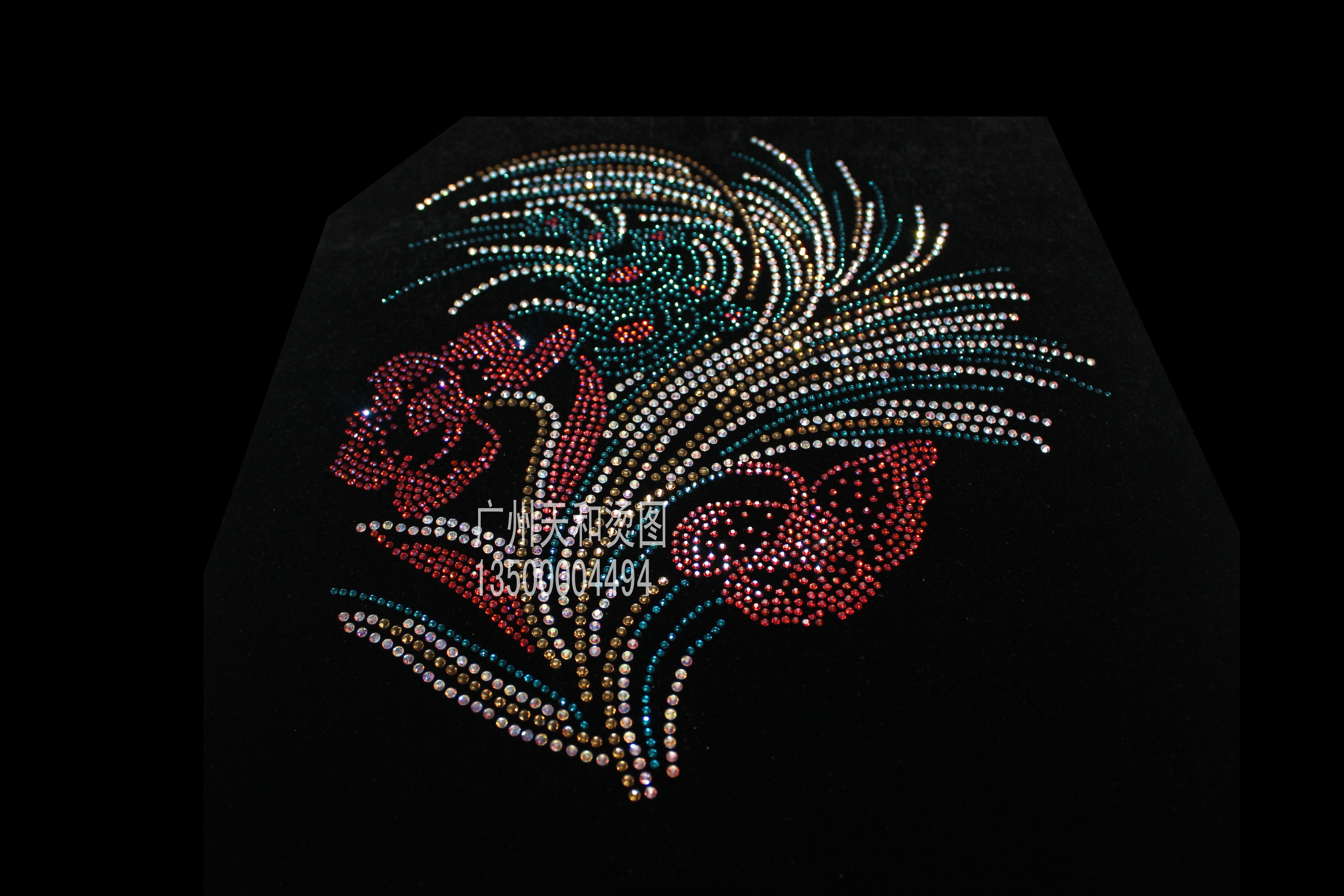 广州天和烫图旗袍舞服超闪新款花草烫钻图案烫画