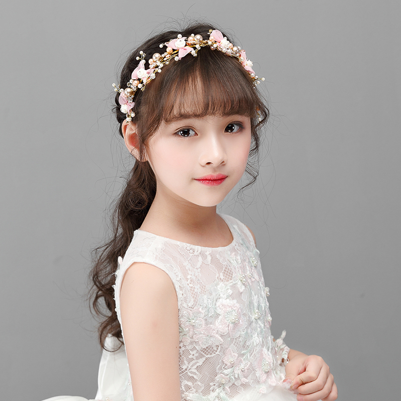 儿童头饰韩式女童粉色发饰公主皇冠女孩发饰生日走秀演出配饰发箍