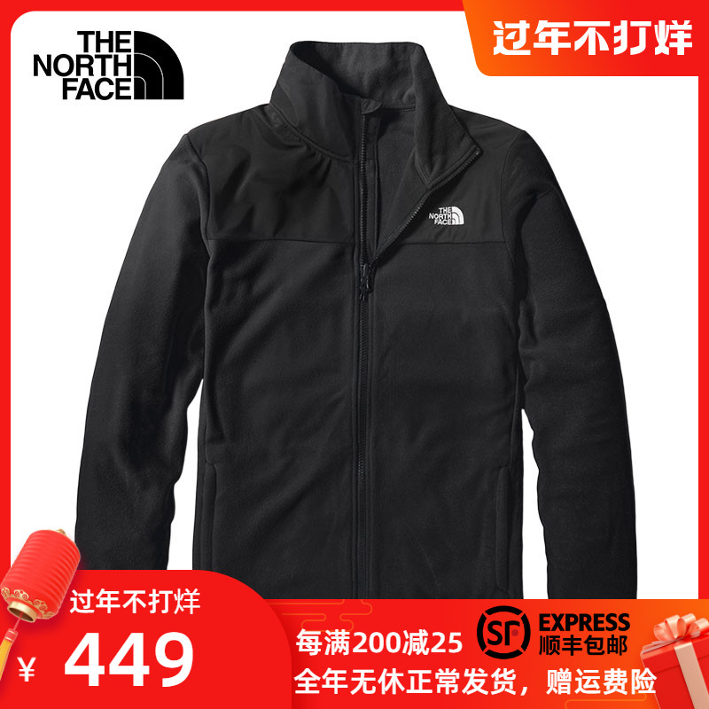 TheNorthFace北面抓绒衣男2022春夏新款户外保暖软壳开衫外套49AE