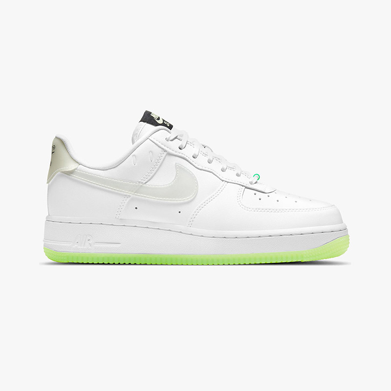 nike耐克airforce空军一号af1白绿夜光笑脸板鞋运动休闲鞋