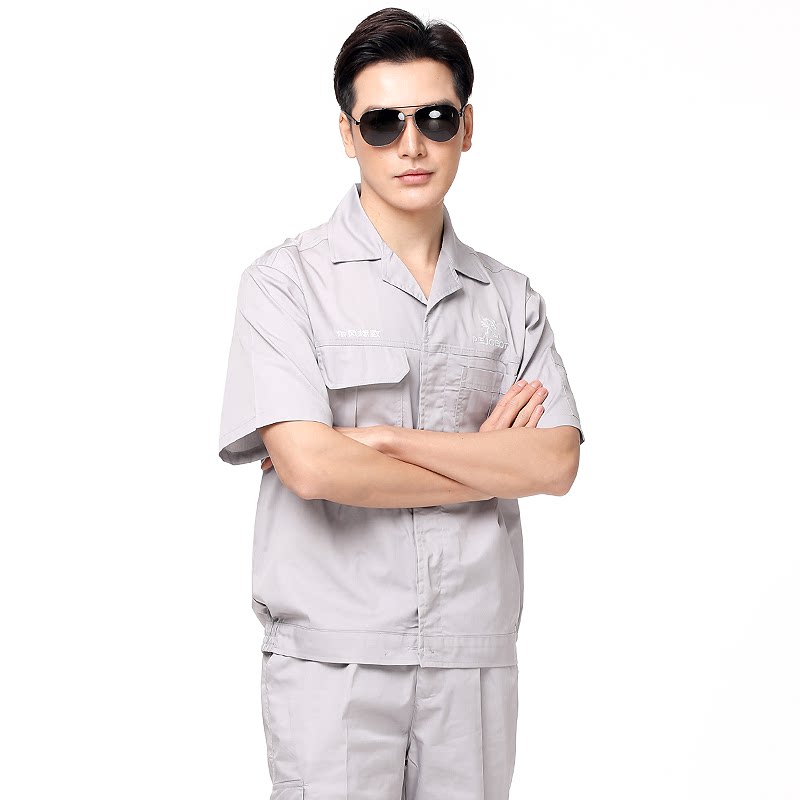 东风标致夏季短袖工作服套装4s工装车间维修汽修工装制服