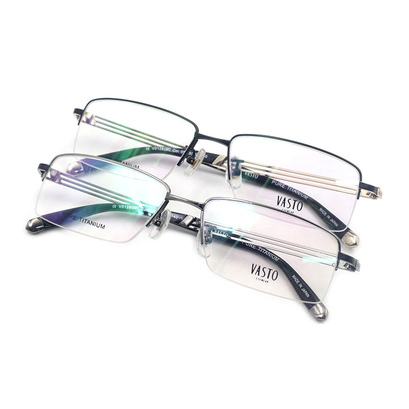 镜框vasto华斯度眼镜超轻男款纯钛半框眼近视近视眼眼镜架