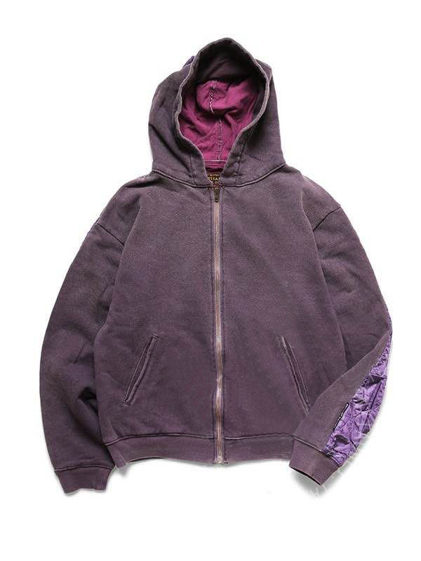 kapital平田夹棉拼接连帽拉链休闲宽松卫衣